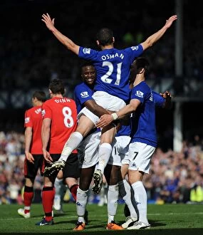 Images Dated 16th April 2011: Osman's Thriller: Everton's First Goal vs. Blackburn Rovers (16 April 2011)