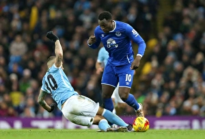 Capital One Cup Prints: Otamendi vs. Lukaku: A Battle to Reach the Capital One Cup Final at Etihad Stadium
