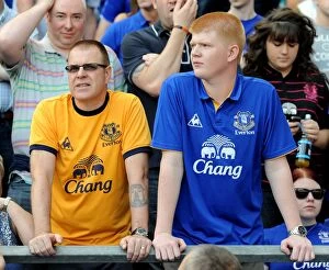 01 October 2011 Everton v Liverpool Collection: Passionate Clash at Goodison Park: A Sea of Everton and Liverpool Colors (October 1, 2011)