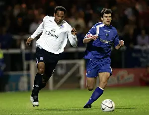 Peterborough United v Everton - Joleon Lescott and Peterboroughs Richard Butcher