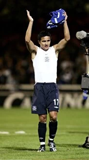 Images Dated 19th September 2006: Peterborough United v Everton Tim Cahill applauds the travelling fans at the end of the match