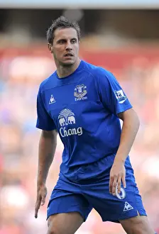 Framed Print : Phil Jagielka in Action at Aston Villa's Villa Park during the 2010 Premier League Match