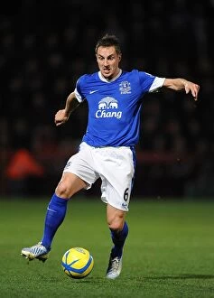 Images Dated 7th January 2013: Phil Jagielka and Everton's Dominant FA Cup Victory Over Cheltenham Town (7-1-2013)