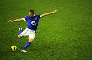 Everton 1 V Norwich City 1 : Goodison Park : 24-11-2012 Prints: Phil Jagielka at Goodison Park: Everton vs Norwich City - 1-1 Draw (Barclays Premier League)