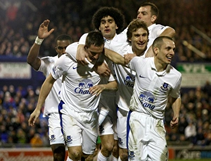 FA Cup Prints: Phil Jagielka Scores Everton's Second Goal in FA Cup Clash Against Oldham Athletic (16-02-2013)