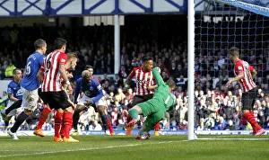 Framed Print : Phil Jagielka Scores First Goal for Everton Against Southampton in Barclays Premier League Match Framed Print : Phil Jagielka Scores First Goal for Everton Against Southampton in Barclays Premier League Match