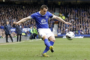 Everton 2 V Queens Park Rangers 0 : Goodison Park : 13-04-2013 Prints: Phil Jagielka Takes Free-Kick: Everton's Victory Over Queens Park Rangers (13-04-2013)