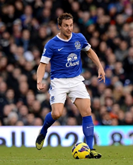 Fulham 2 V Everton 2 : Craven Cottage : 03-11-2012 Prints: Phil Jagielka's Defiant Performance: Fulham vs. Everton, 3-11-2012 (2-2 Draw)