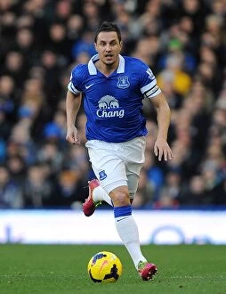 Images Dated 11th January 2014: Phil Jagielka's Header: Everton's 2-0 Victory Over Norwich City (BPL 2013-14) at Goodison Park
