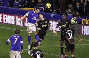 Images Dated 26th December 2012: Phil Jagielka's Header: Everton's Second Goal vs. Wigan Athletic (December 26, 2012)