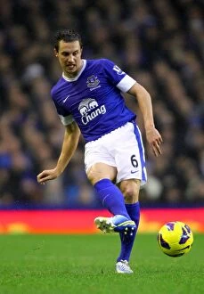 Images Dated 26th December 2012: Phil Jagielka's Header: Everton's Victory Over Wigan Athletic (26-12-2012, Goodison Park)