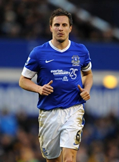 Everton 3 V Aston Villa 3 : Goodison Park : 02-02-2013 Prints: Phil Jagielka's Heroic Performance: Everton's Thrilling 3-3 Draw Against Aston Villa (02-02-2013)