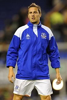 Images Dated 21st September 2011: Phil Jagielka's Leading Goal: Everton's Carling Cup Victory Over West Bromwich Albion