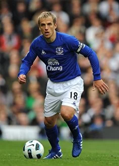 Images Dated 30th November 2010: Phil Neville in Action: Everton vs. Fulham, Barclays Premier League (25 September 2010)