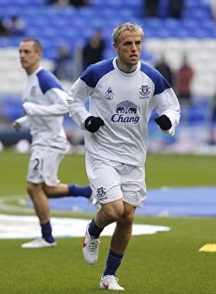 Images Dated 10th March 2012: Phil Neville in Action: Everton vs. Tottenham Hotspur, Barclays Premier League (10 March 2012)