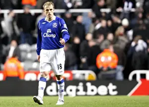Newcastle V Everton Prints: Phil Neville: Everton Footballer in Action during the 08/09 Season