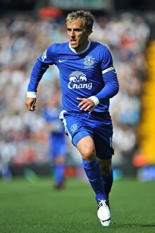 Images Dated 1st September 2012: Phil Neville: Everton's Leader in a 2-0 Victory over West Bromwich Albion (September 1, 2012)