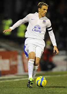 FA Cup Prints: Phil Neville Faces Off in FA Cup Fifth Round Clash: Everton vs Oldham Athletic at Boundary Park
