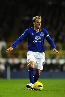 Phil Neville Faces Off Against Tottenhotspur in Intense Barclays Premier League Clash at White Hart Lane (11 January 2012)