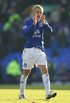 FA Cup Prints: Phil Neville at Goodison Park: Everton vs. Chelsea - FA Cup Fourth Round (29 January 2011)