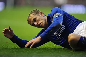 Barclays Premier League Prints: Phil Neville at Goodison Park: Everton vs Blackburn Rovers - Barclays Premier League Showdown
