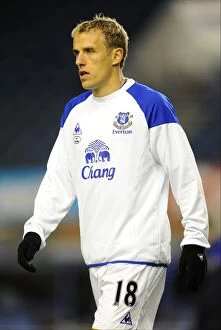Images Dated 26th October 2011: Phil Neville at Goodison Park: Everton vs Chelsea, Carling Cup 4th Round (26 October 2011)