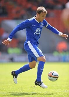 Images Dated 5th August 2012: Phil Neville at Keith Southern's Testimonial: Blackpool vs. Everton at Bloomfield Road