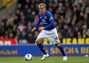 Phil Neville Leads Everton at Carrow Road: Everton vs. Norwich City, Barclays Premier League (07 April 2012)