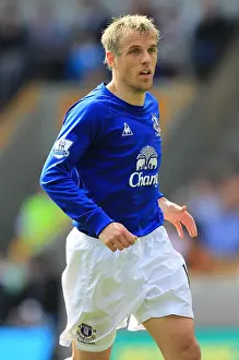 09 April 2011 Wolverhampton Wanderers V Everton Prints: Phil Neville Leads Everton Against Wolverhampton Wanderers in the Barclays Premier League (09 April 2011)