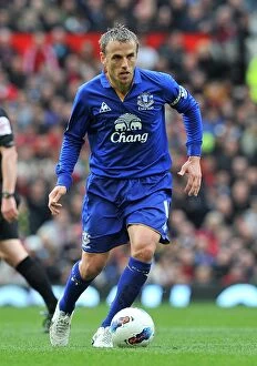Images Dated 22nd April 2012: Phil Neville at Old Trafford: Everton vs Manchester United, Barclays Premier League (22 April 2012)