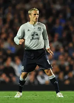15 October 2011 Chelsea V Everton Prints: Phil Neville vs. Chelsea: Everton's Fierce Battle at Stamford Bridge (15 October 2011)