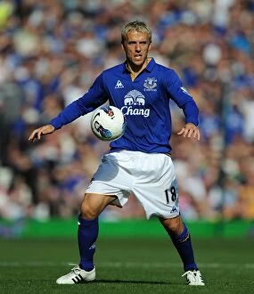01 October 2011 Everton v Liverpool Collection: Phil Neville's Emotional Homecoming: Everton vs Liverpool (October 1, 2011, Barclays Premier League)