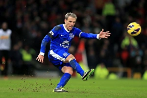 Manchester United 2 V Everton 0 : Old Trafford : 10-02-2013 Prints: Phil Neville's Emotional Return: Everton Trail 2-0 Manchester United (Old Trafford)