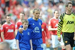 23 April 2011 Manchester United v Everton Collection: Phil Neville's Emotional Return: Everton vs. Manchester United