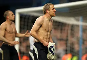 FA Cup Prints: Phil Neville's Euphoric Victory: Everton's Historic FA Cup Upset at Stamford Bridge (19 February 2011)