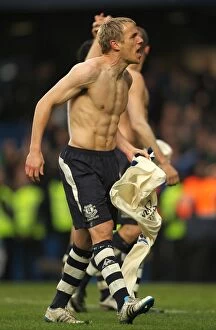 Images Dated 19th February 2011: Phil Neville's Glory: Everton's FA Cup Shock Victory Over Chelsea at Stamford Bridge (February 19)