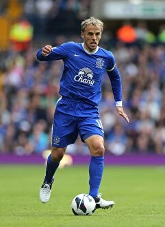 Images Dated 1st September 2012: Phil Neville's Leadership: Everton's 2-0 Victory Over West Bromwich Albion (September 1, 2012)
