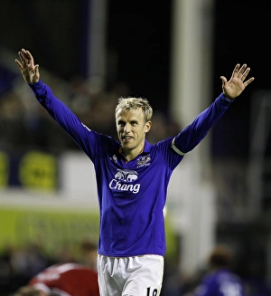 Carling Cup Prints: Phil Neville's Thrilling Carling Cup Goal: Everton vs