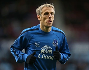 West Ham United 1 V Everton 2 : Upton Park : 22-12-2012 Prints: Phil Neville's Winning Goal: Everton's Triumph over West Ham United in the Barclays Premier League (22-12-2012)