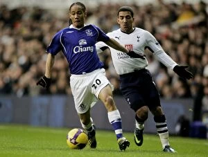 Images Dated 30th November 2008: Pienaar vs. Lennon: A Battle in the Everton-Tottenham Football Rivalry, Barclays Premier League