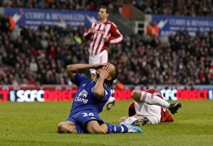 Images Dated 4th January 2011: Pienaar's Missed Goal: A Heart-wrenching Moment for Everton against Stoke City