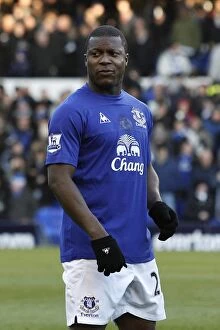 Images Dated 9th December 2010: Powerful Striker: Ayegbeni Yakubu's Impact at Everton