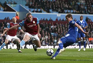 Diniyar Bilyaletdinov Prints: Pressure Cooker: Diniyar Bilyaletdinov Faces Off Against Richard Dunne at Everton-Aston Villa