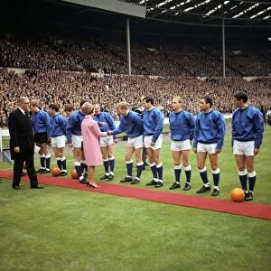 FA Cup Final -1966 Collection: Princess Margaret Meets Everton: A Royal Encounter at the 1966 FA Cup Final