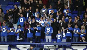 Framed Print : Proud to be Blue: Everton Fans Unite at Goodison Park during Everton vs. Wigan Athletic, Barclays Premier League (September 2011) Framed Print : Proud to be Blue: Everton Fans Unite at Goodison Park during Everton vs. Wigan Athletic, Barclays Premier League (September 2011)