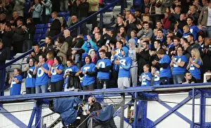 Framed Print : Proud to be Blue: Everton Fans Unite in Sea of T-Shirts at Goodison Park (Everton vs Wigan Athletic, Barclays Premier League, 17 September 2011)