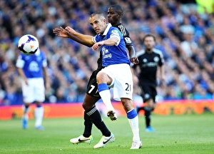 Season 2013-14 Prints: Ramires vs. Osman: Everton vs. Chelsea Clash at Goodison Park, Barclays Premier League