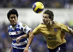 Reading v Everton Collection: Reading v Everton Gary Naysmith of Everton in action with Seol Ki Hyeon of Reading
