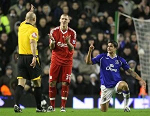 Images Dated 20th January 2009: The Red-Blue Clash: Liverpool vs. Everton - Season 08-09