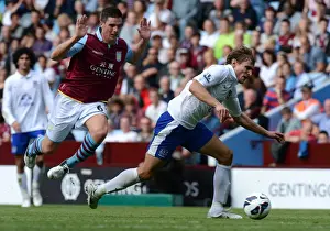 Aston Villa 1 V Everton 3: Villa Park: 25-08-2012 Prints: Red Card for Clark: Nikica Jelavic Fouls Ciaran Clark (Aston Villa 1-3 Everton, 2012)